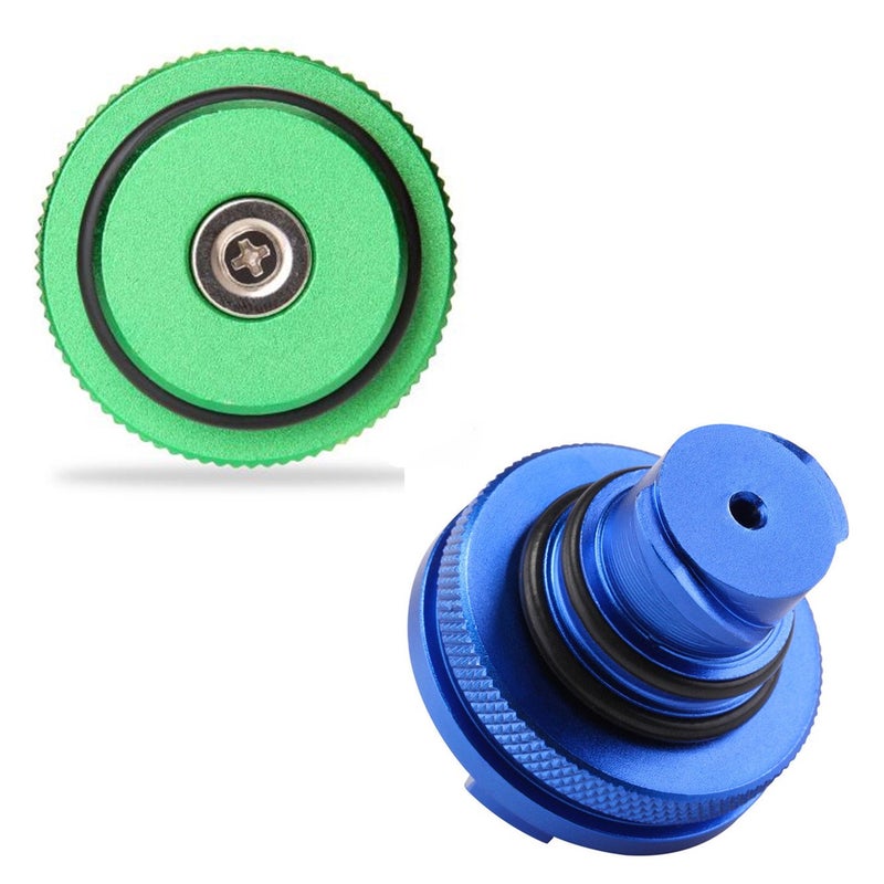 DEF Billet Aluminum Green Fuel Cap Magnetic and Blue DEF Cap for Dodge Ram Cummins (2013-2017) Auto Parts - Image 2